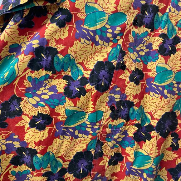 Weekends Only Hawaiian Shirt Cotton Vintage Button Up Size L - Picture 6 of 10